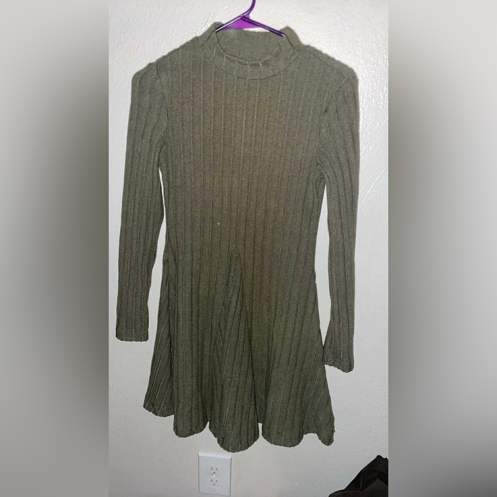 SHEIN Olive Long Sleeve Dress